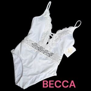 COPY - BECCA Muse Crochet tie back one piece swimsuit size M